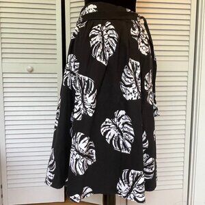 Black Zara Cotton Skirt with White Print
